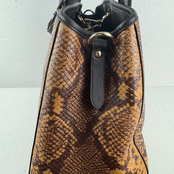 Coach Brown and Black Snake Print Handbag - Picture 5 of 17